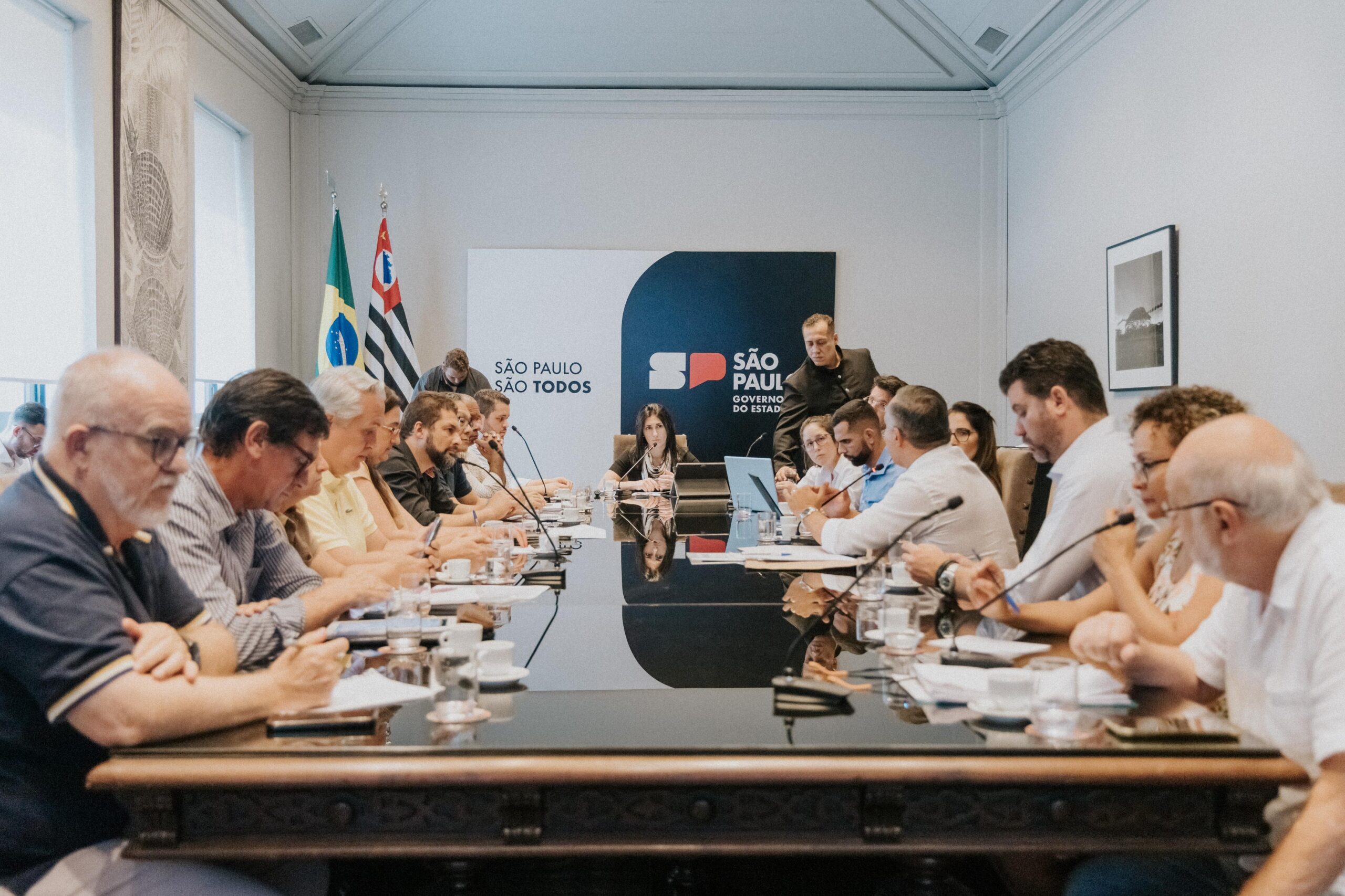 Marcelo Lima, representando o Consórcio Intermunicipal Grande ABC, em encontro no Palácio dos Bandeirantes